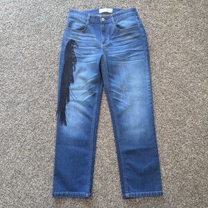 Hellessy Bloomfield Horse Fringe Straight Jeans Size 6